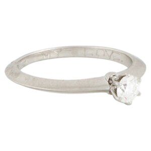 $2000 Authentic Tiffany & Co. Diamond Solitaire Platinum Ring VSI size 4.75 5 US